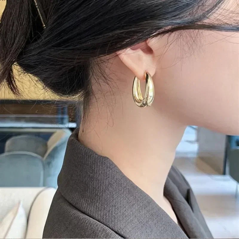 2024 New Fashion Metal Circle Drop Earrings for Woman