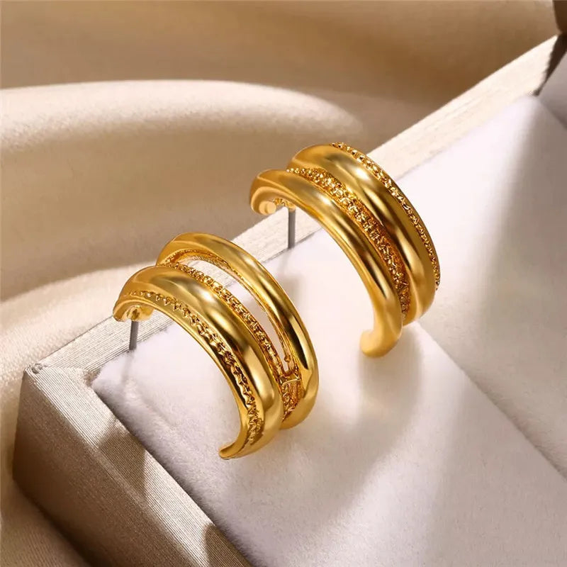 2024 New Fashion Metal Circle Drop Earrings for Woman