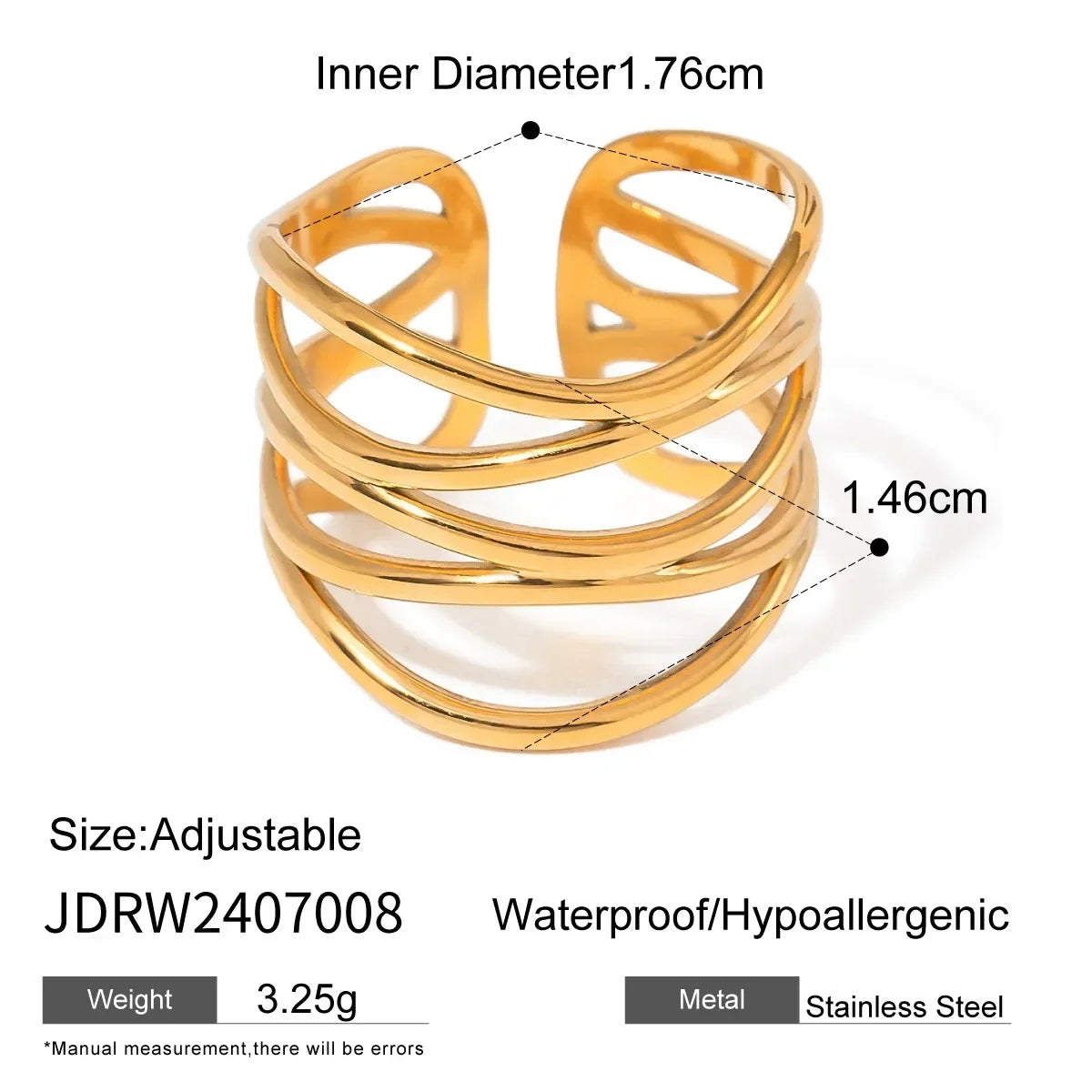 XINYI Rust Proof Stainless Steel Big Personal Ring Stylish