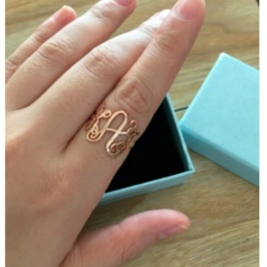 Women's Initial Letter Name Rings Best Jewelry Gift