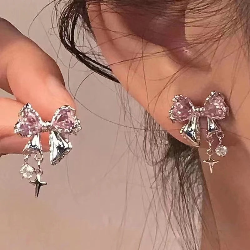 Exquisite Zircon Small Triangle Ear Studs for Women