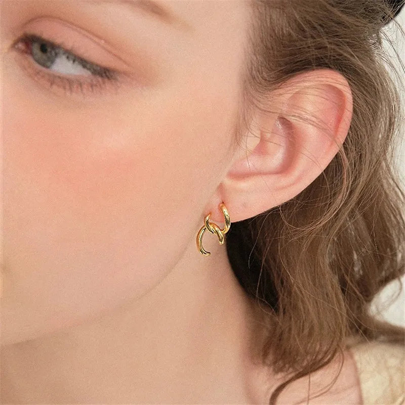 2024 New Fashion Metal Circle Drop Earrings for Woman