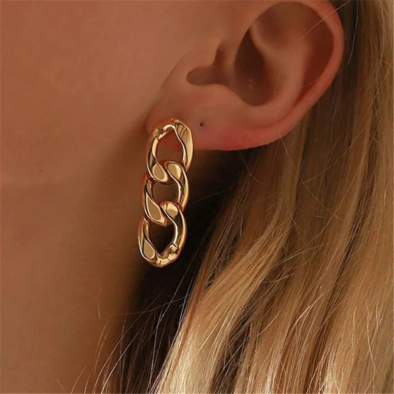 2024 New Fashion Metal Circle Drop Earrings for Woman