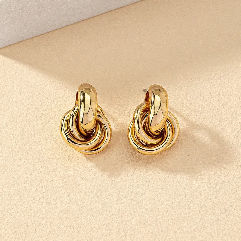 2024 New Fashion Metal Circle Drop Earrings for Woman