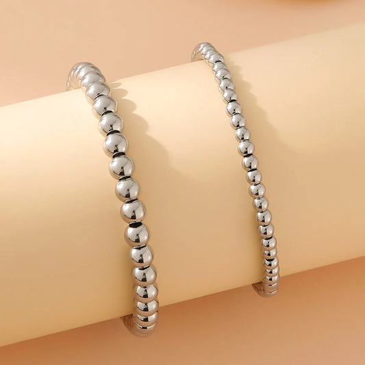 New Stainless Steel Beads Couple Bracelet for Men and Women