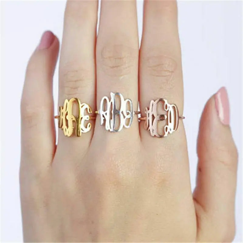 Women's Initial Letter Name Rings Best Jewelry Gift