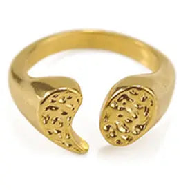 18KGP Gold Plated Brass Ring for Women Open Size Woven Cross Style Ring