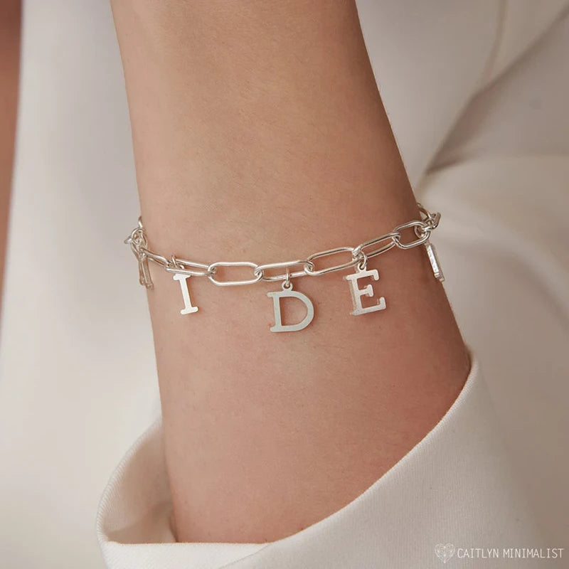 Customized English Letter Pendant Name Bracelet