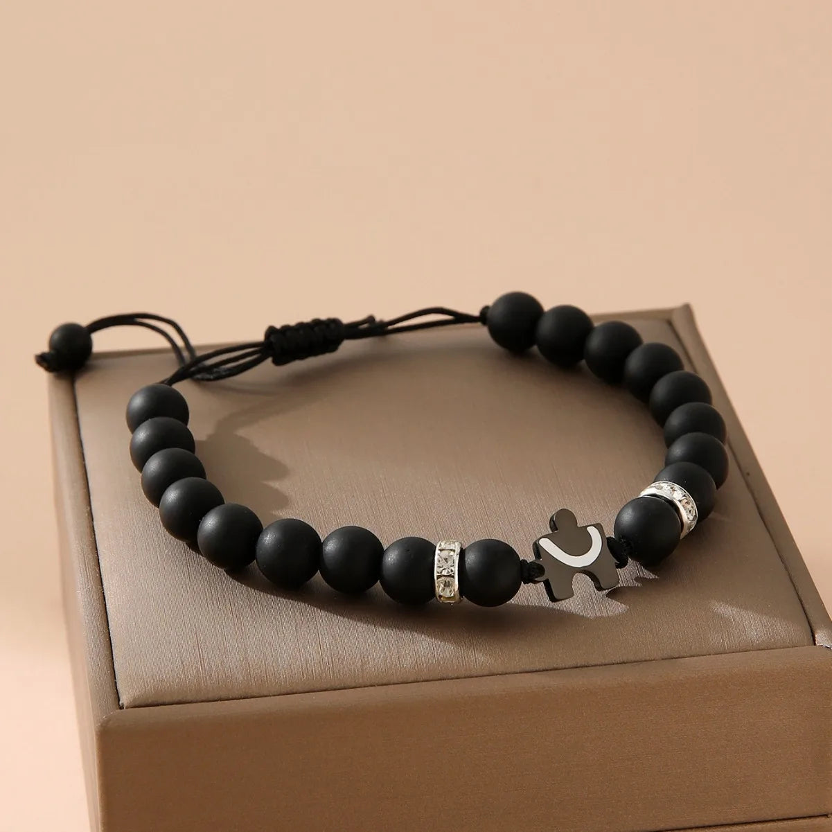 2Pcs New White Turquoise Black Matte Couple Bracelet