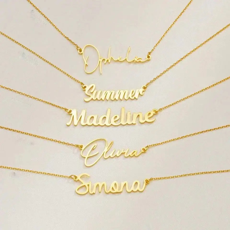 Customized Name Letter Necklace Personalized Stainless Steel