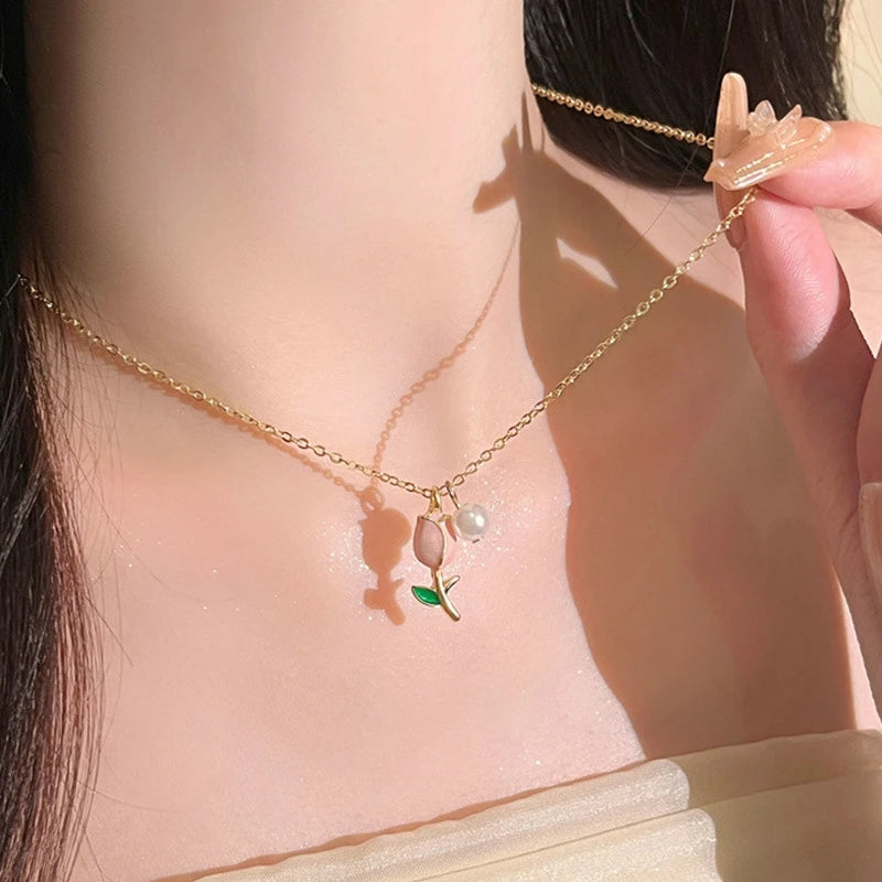 Green Crystal Heart Pendant Necklace