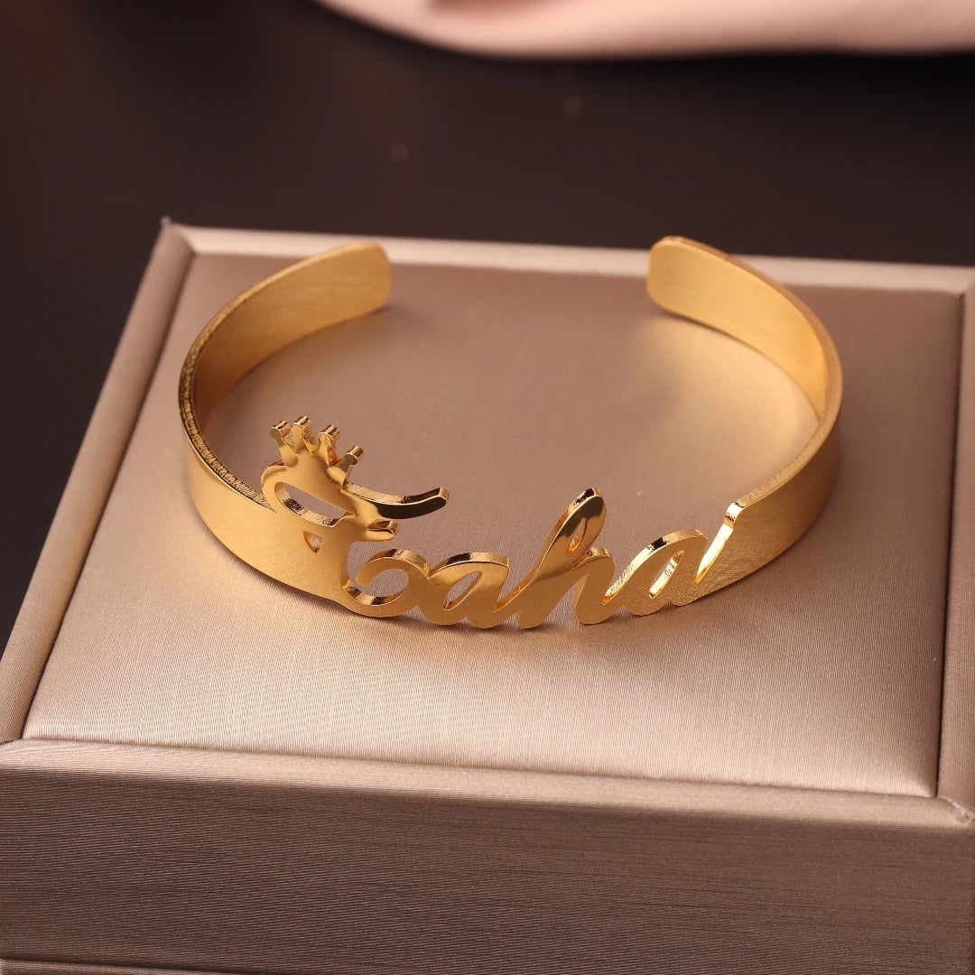 Crown Heart Fashion Bangle Stainless Steel