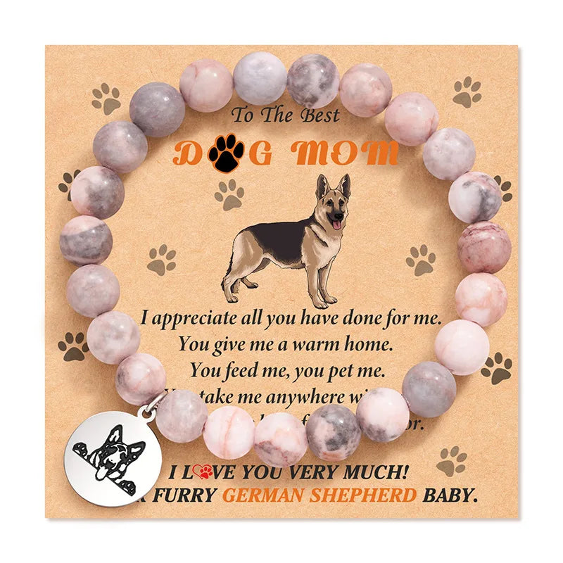 Father's Gift Bracelet DOG DAD Animal Black Plated Bracelet