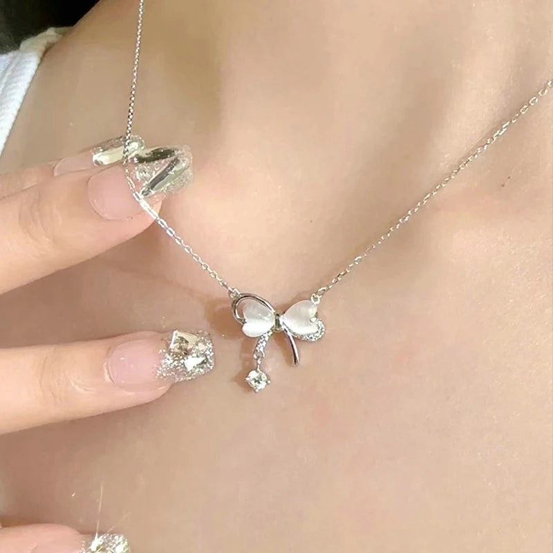 Elegant Shiny Zircon Star Pendant Necklace