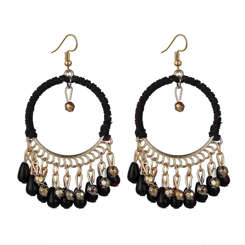 New Ethnic Round braided Dangle Earrings For Women Bohemian