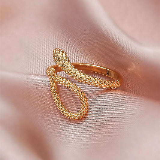 MANGO SKY 18KGP Fashion Unique style Snake Ring For women