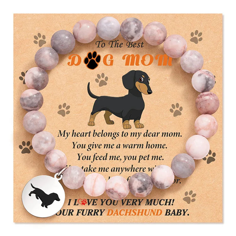 Father's Gift Bracelet DOG DAD Animal Black Plated Bracelet