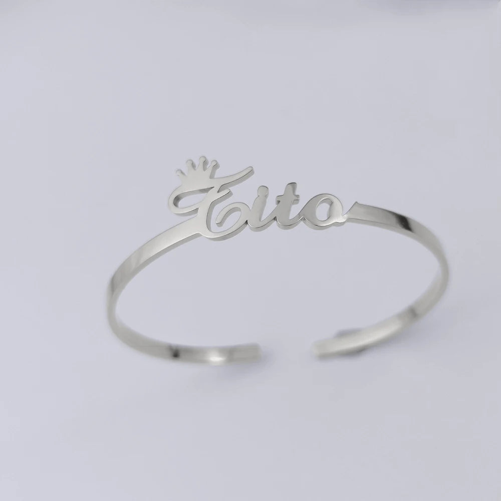 Bracelet for Women Stainless Steel Letter Customized Charm