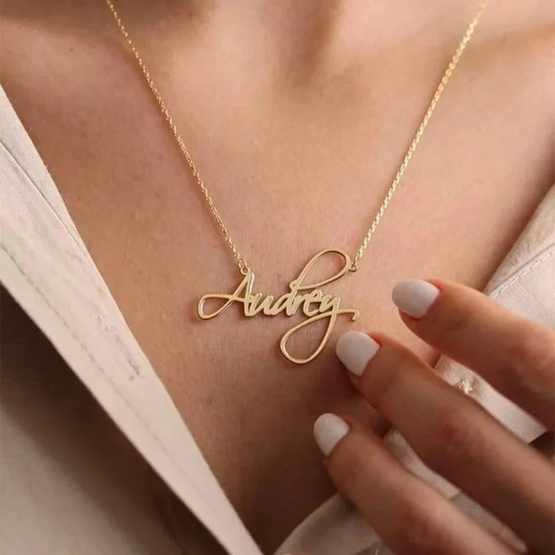 Customized Name Letter Necklace Personalized Stainless Steel